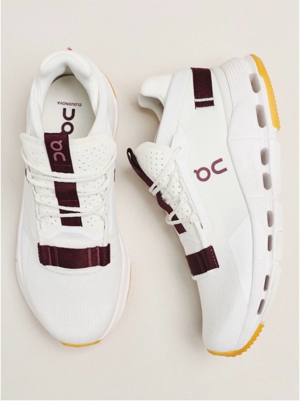 ⭐️New On Cloudnova 2 Lightweight Sneakers Ivory Maroon ⭐️